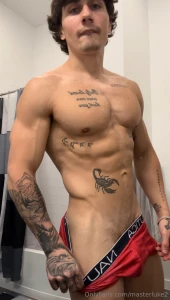 You like watching your favorite alpha flex my big muscles and lick his