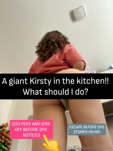 Pov you keep running into the giant kirsty this time she teases you a