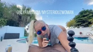 Sucking and slurping up whipped cream cock by the pool 4 49 minute