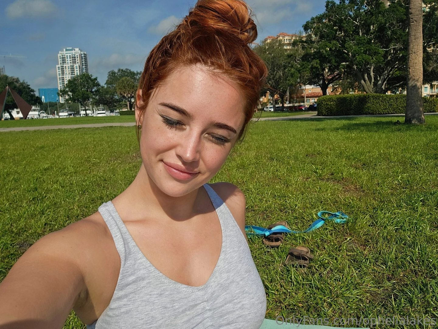 A little morning yoga in the park to start my day finished my practice 