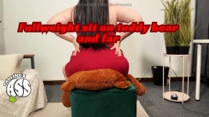Me fullweight sit on teddy bear and farts