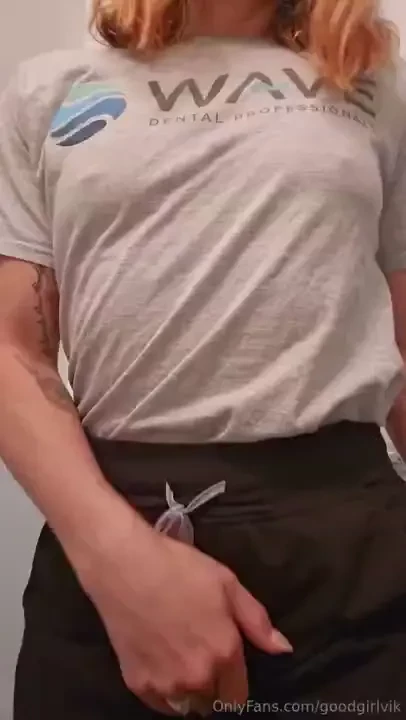 Flaunting my hard nips at work 