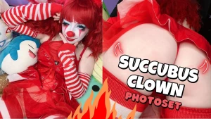 22 image photoset with clown succubus clussy clown step right up and