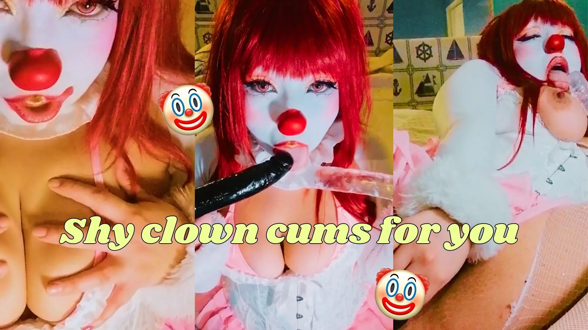Free for clown-club subscribers 10 min solo video with shy newcummer - 