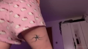 The hello kitty pjs stay on during anal