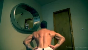 Thick shredded muscle getting pumped and lots of heavy breathing here