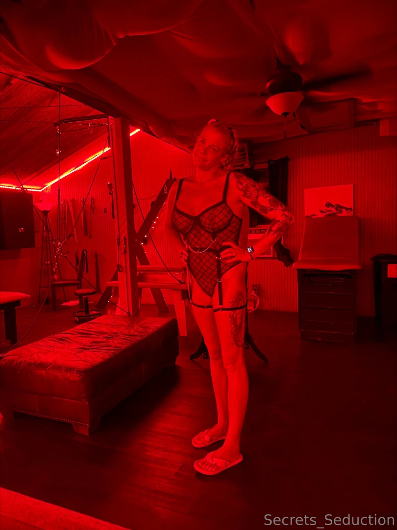 In my black lingerie in the play room at a swinger event 