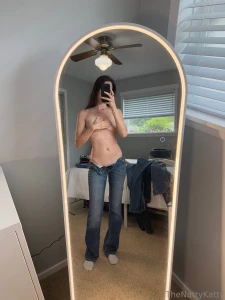 Cowgirl jeans try on no shirt or panties