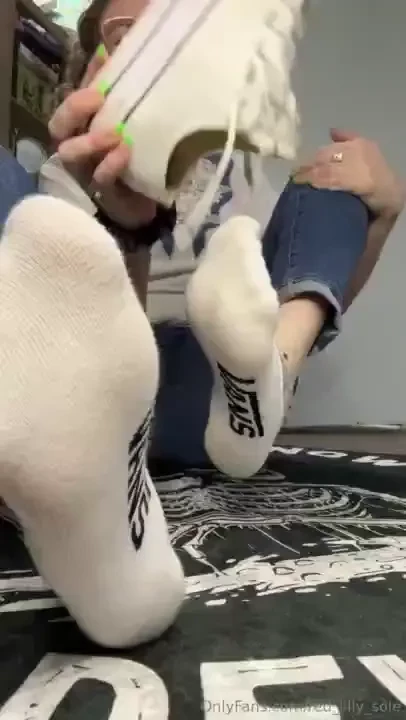 Sniffing sticky shoe and sock removal 