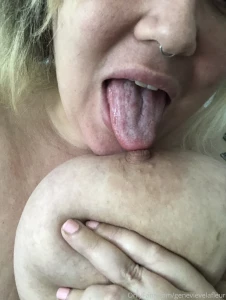 What looks more delicious my wet tongue or my pink nipple part 1