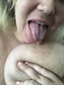 What looks more delicious my wet tongue or my pink nipple part 2