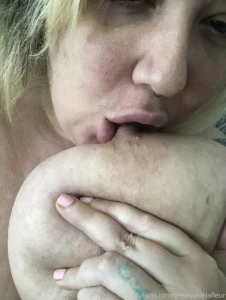 What looks more delicious my wet tongue or my pink nipple