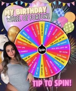 My birthday wheel of fortune over 30 amazing prizes to win from custom