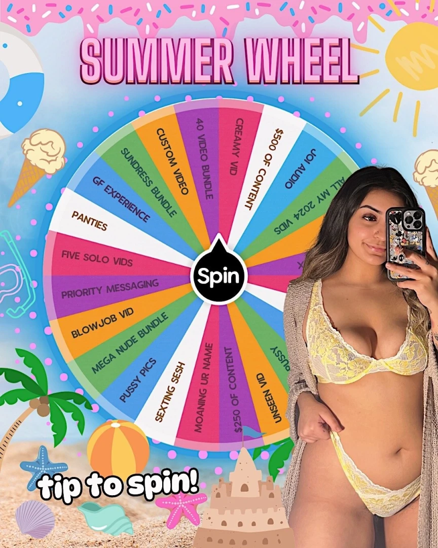 Summer wheel its timeee to spin the wheel and make your summer sizzle 
