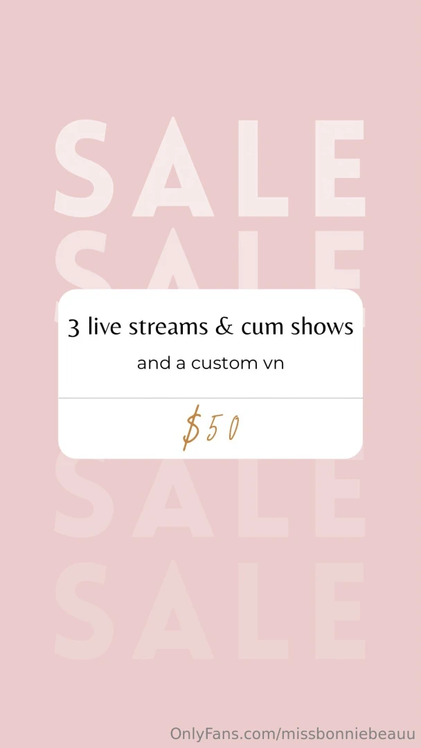 Giveaway 3 live streams amp cum shows with a custom vn 