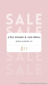 Giveaway 3 live streams amp cum shows with a custom vn