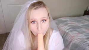 Babysitter wears wifes wedding dress - your babysitter is ready to