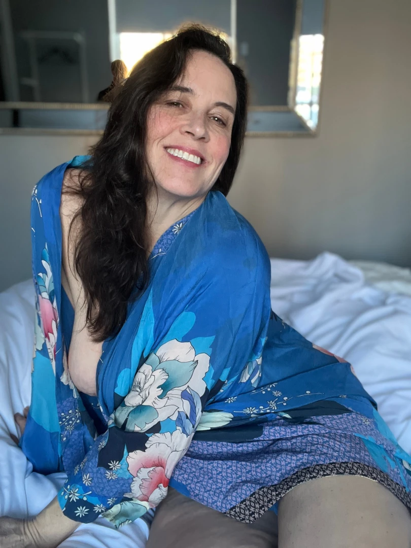 Unlock to see what s hidden under that beautiful flowery silk robe fyi 