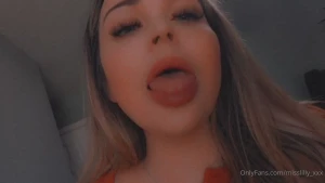 My tongue your cum