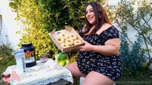 Six donuts at the same time a snack of 6 donuts okay fine will you eat part 7