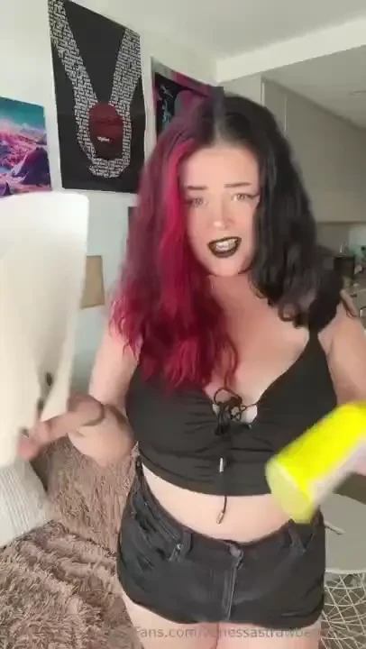 What a mess fyp funny femdom goth bigtiddygothgf curvy 