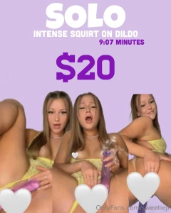 Intense squirt on dildo tip 20 et je t envoie la vid o
