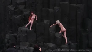 Behind the scenes posing with sara scarlet on the mesmerizing iceland