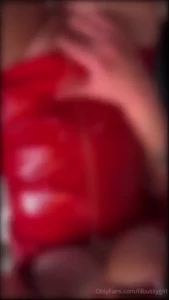 Red hot latex tease watch me slip into my red latex dress teasing you