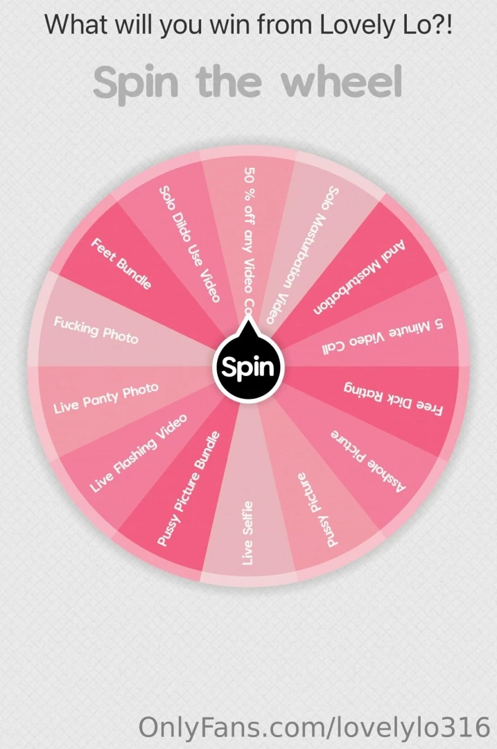 lovelylo316 - Let s play a game 5 to spin the wheel after you buy 4 spins you get 