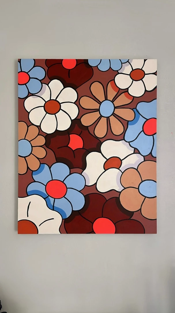 Finished another flower painting it s 28 x 36 enjoy your week 
