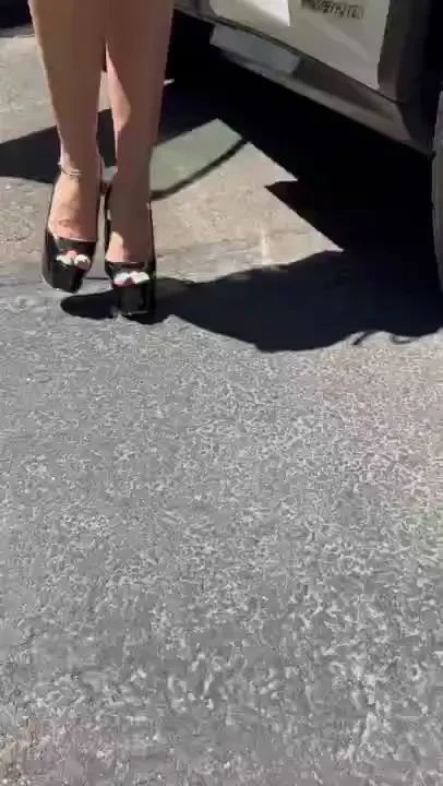 Sexy toes with black peep toe heels part 12 