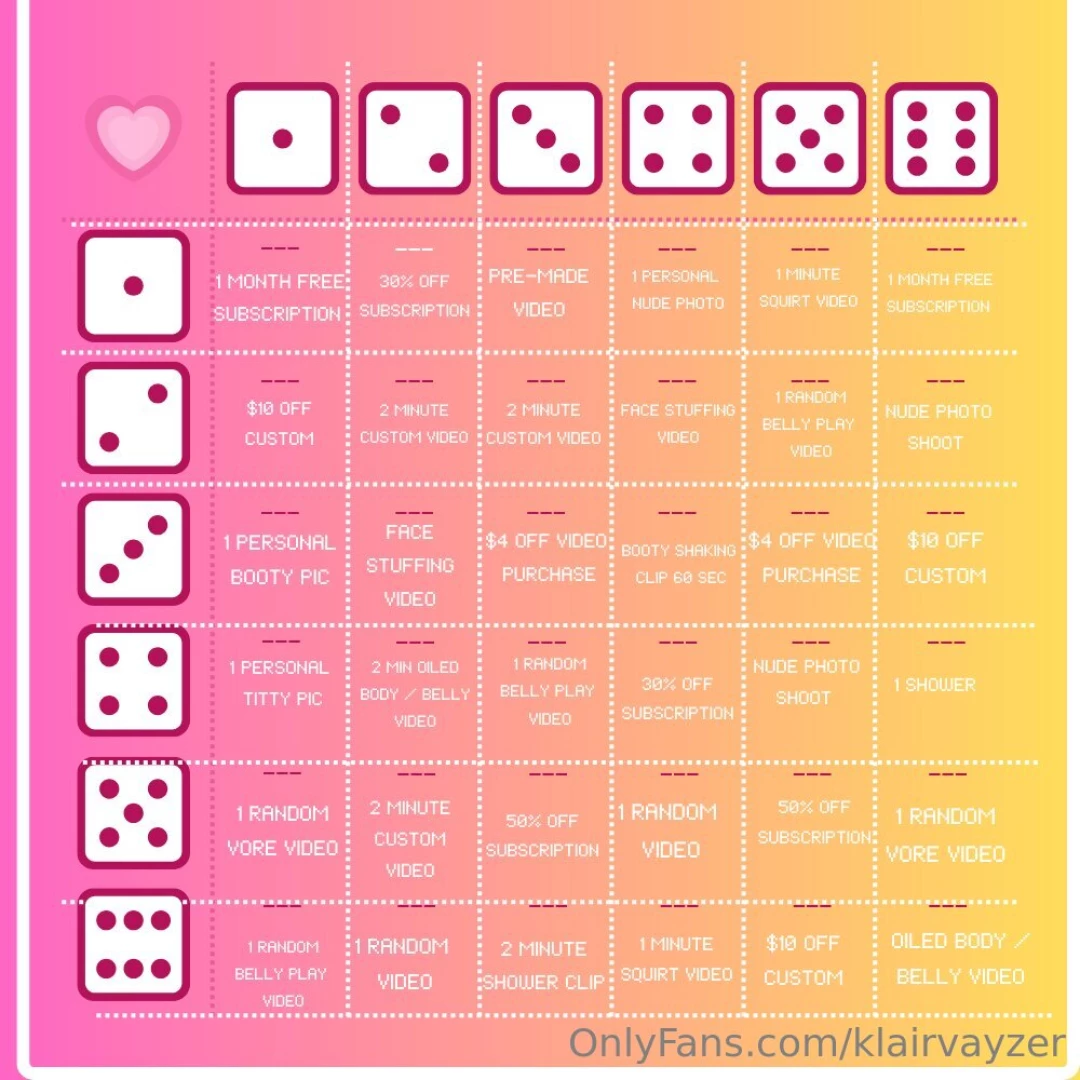 Test your luck 1 die 5 2 die 10 5 1 prize 10 2 prizes the rules of the 