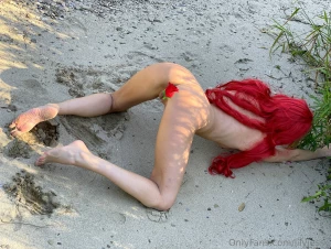 Outdoor masturbating video with a dildo - me as a redhead 40 spicy