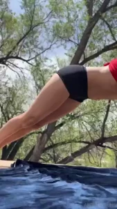 Little rooftop stretching