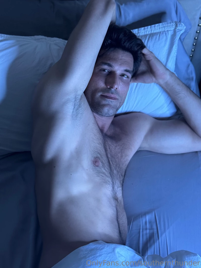 Relaxing in bed but things are about to heat up 