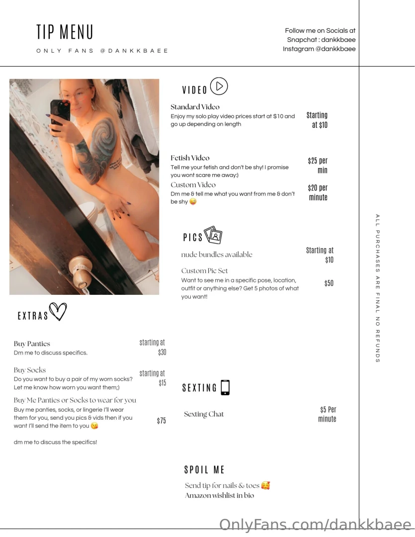 N e w m e n u dm me for my bundle options amp prices 