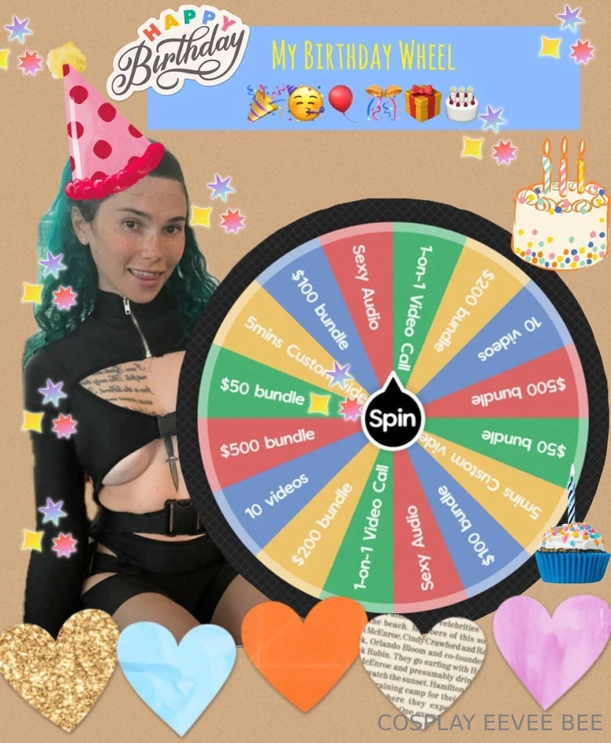 Spin my birthday wheel and get the chance to get exclusive prizes 