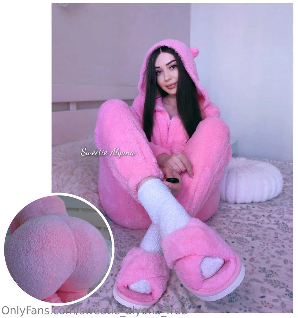 Amazing pic set in soft fuzzy onesie fuzzy socks and fuzzy slippers 26 