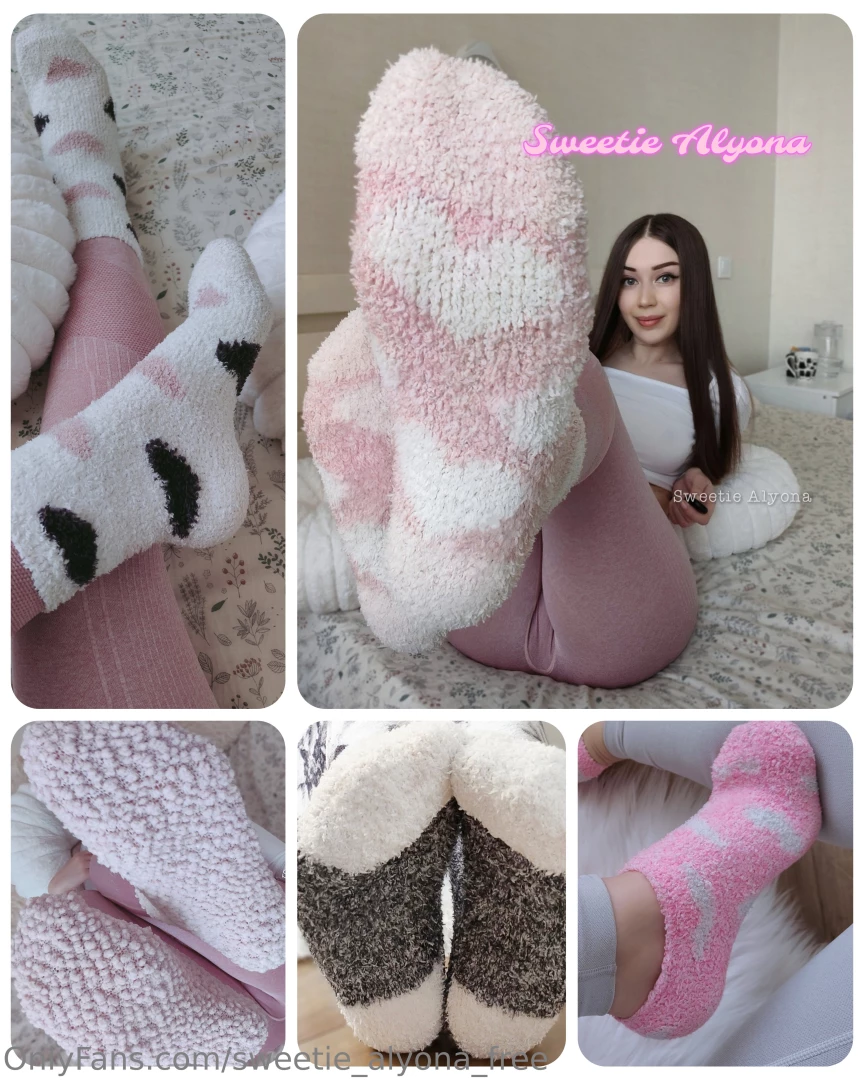 New set in cute fuzzy socks with hearts 3 different pairs soft pink 