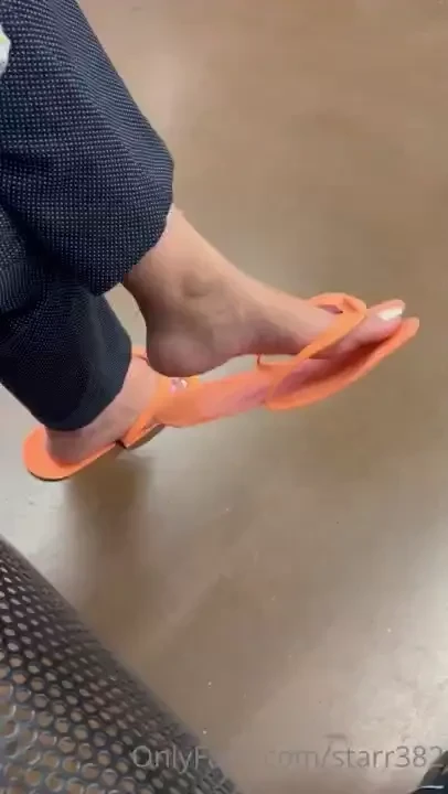 Freshly done white pedi teasing the foot boys at wal mart 