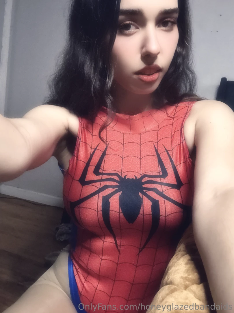 Watch me squirm and moan in my super hot spider-man suit this lil part 2 