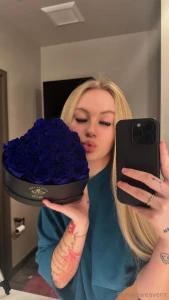 Blue rose clear reflection