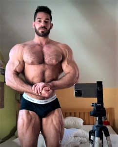 Mirror selfie muscles flexed cock hard in my briefs how long can you