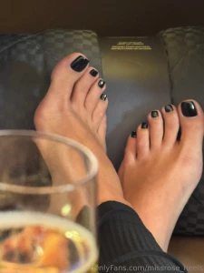 Black pedicure part 1