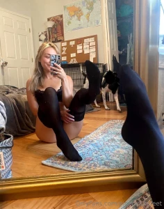 If you love thigh high nylon socks as much as i do check-in to my next