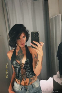 I love the way the leather clothes looks on me part 1