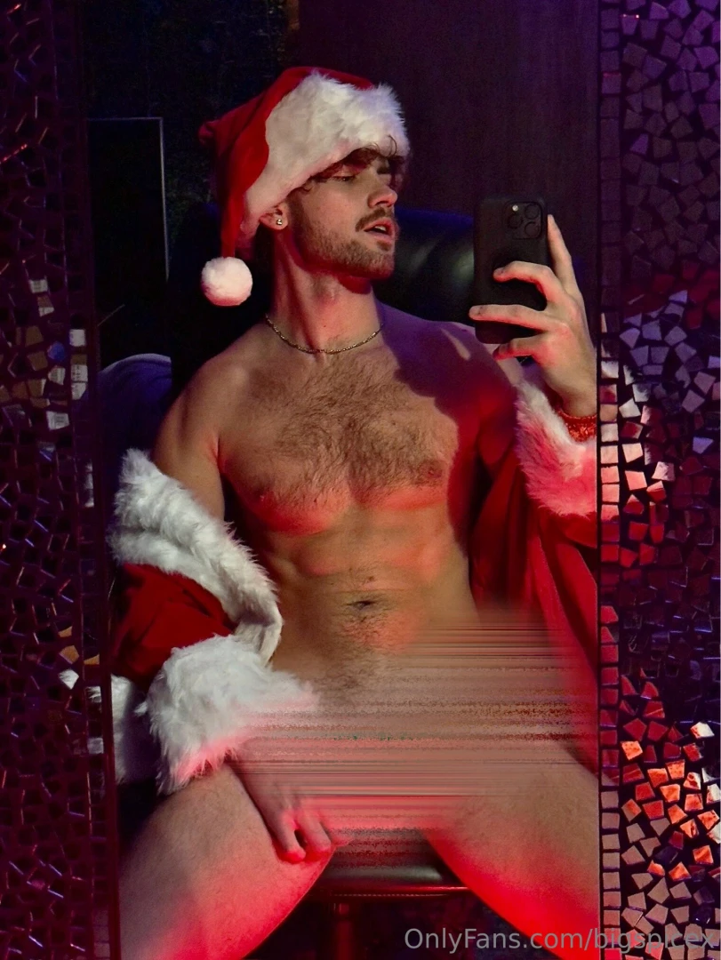 Horny and stroking my cock sit on santas lap and cum tell me what you 