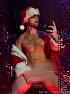 Horny and stroking my cock sit on santas lap and cum tell me what you