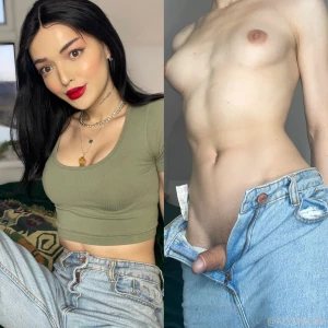 I zipped down my jeans for easier access babe come suck my girlcock c