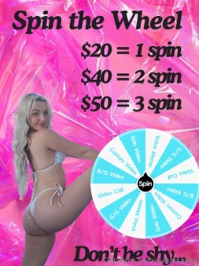 You got 1 week to spin the wheel this wheel will only be available
